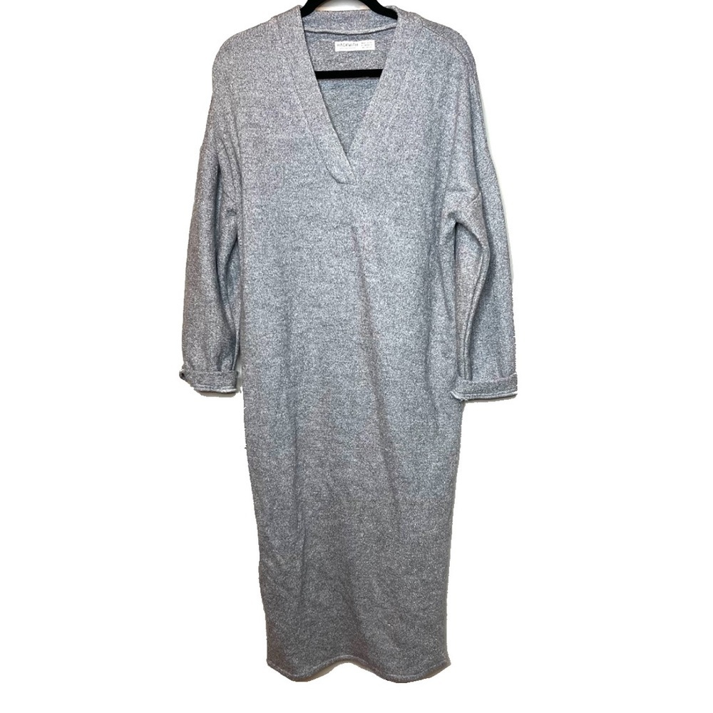 Hackwith Design House Gray Midi Lagenlook Caftan Style Dress Womens XS EUC